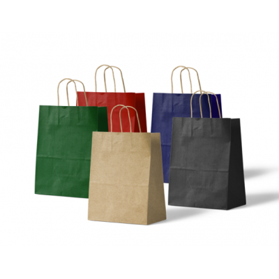 Baskısız Burgu Saplı Kağıt Poşet/Çanta