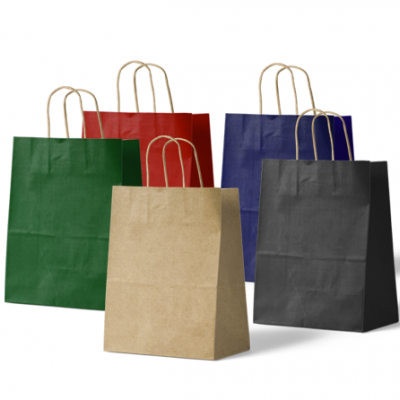 Baskısız Burgu Saplı Kağıt Poşet/Çanta