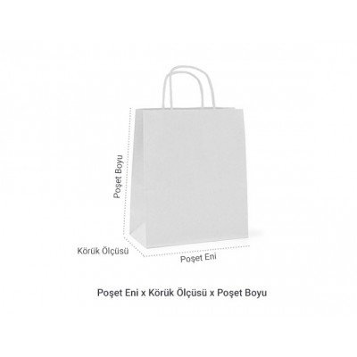 Baskısız Burgu Saplı Kağıt Poşet/Çanta
