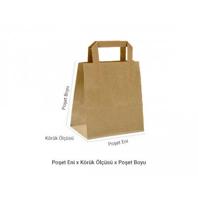 Baskısız Düz Saplı Kağıt Poşet / Çanta 