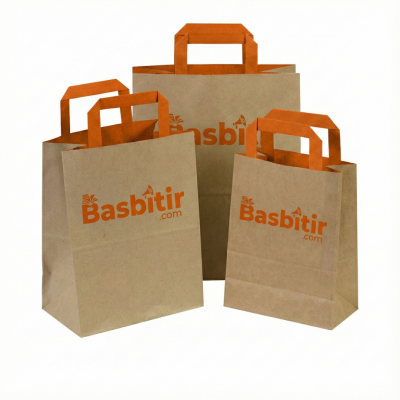 Düz Saplı Kağıt Poşet / Çanta