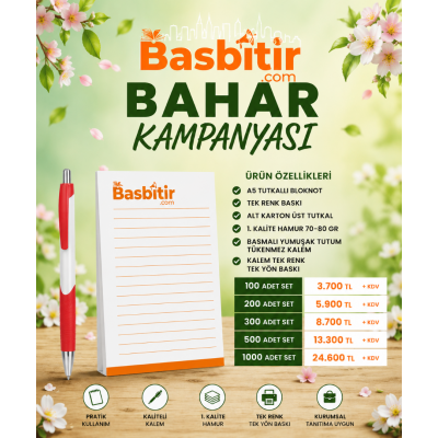 TUTKALLI BLOKNOT & KALEM KAMPANYA SETİ