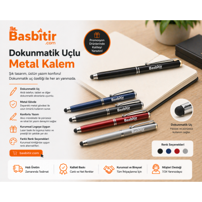 Dokunmatik Uçlu Metal Kalem