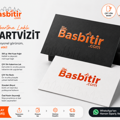 Kabartma Laklı Kartvizit